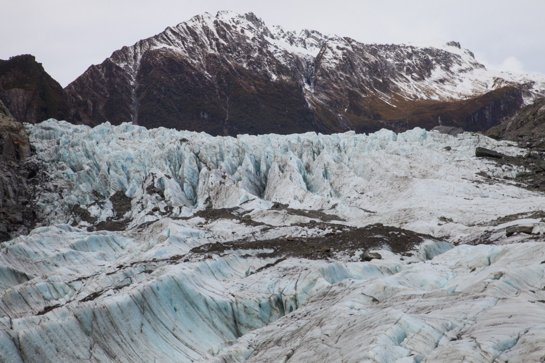 Zerklüftete Eislandschaft des Fox Gletschers